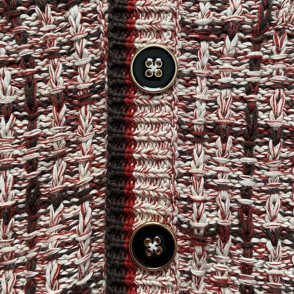 Cotton by Autumn Cashmere Womens Cardigan Button Down Sweater Brown Red Size S - Picture 5 of 7